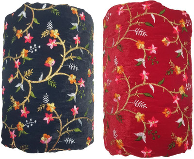 KDPM Velvet Embroidered Blouse Material