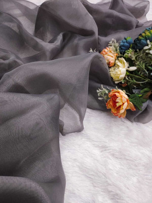 ramiv vastra Organza Solid Multipurpose Running Fabric