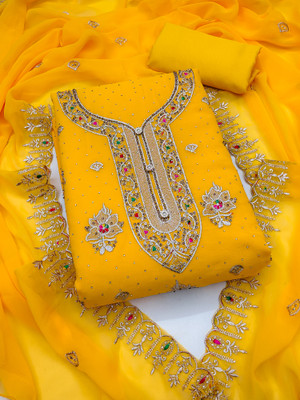 Nayathara Trends Georgette Embroidered Salwar Suit Material