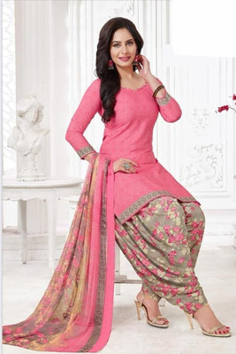 HouseOfCommon Crepe Printed Kurta & Churidar Material