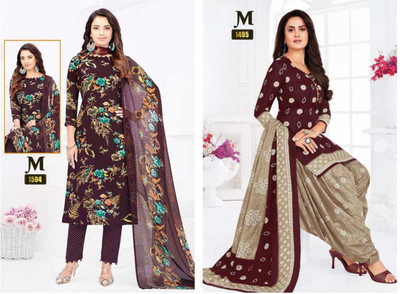 EverEthnic Crepe Floral Print Salwar Suit Material