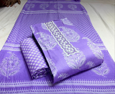 VC Fashion Pure Cotton Embroidered, Printed, Self Design Salwar Suit Material