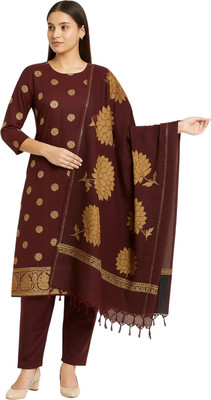 SHREEMAA CREATIONS Cotton Silk Self Design Salwar Suit Material