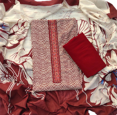 GC80 BY GAURI COLLECTION Pure Cotton Printed, Self Design Salwar Suit Material