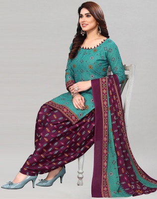 SIRIL Cotton Blend Floral Print, Printed, Geometric Print Salwar Suit Material