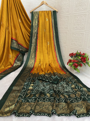 DHYEY CREATION Silk Blend Printed Blouse Material