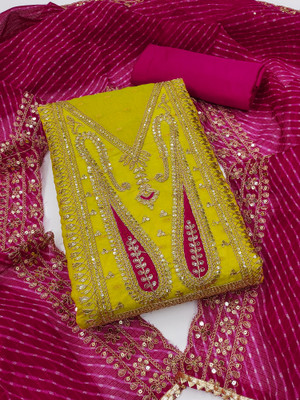 Nayanthara Trends Chanderi Embroidered Salwar Suit Material