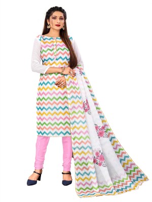 Apnisha Polyester Chevron/Zig Zag Salwar Suit Material