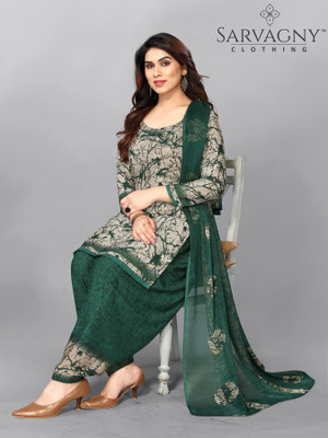 sarvagny clothing Crepe Printed Salwar Suit Material