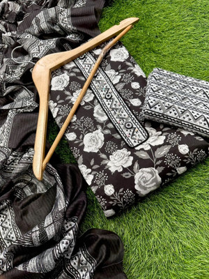 PUNRASAR TEXTILE Cotton Blend Floral Print Salwar Suit Material