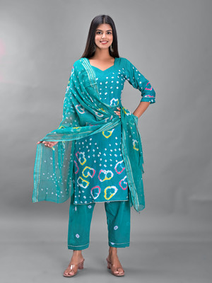 Apratim Cotton Blend Printed Salwar Suit Material