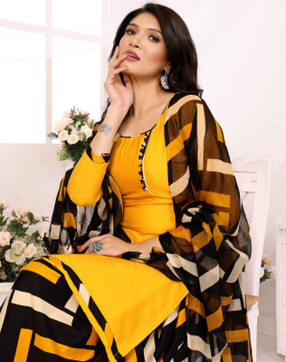 SAPTAPADI DESIGNER Crepe Self Design Salwar Suit Material