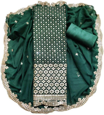 ETHNICBRITY Georgette Embroidered Salwar Suit Material