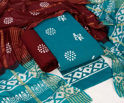 SatSpirited Pure Cotton Printed Salwar Suit Material