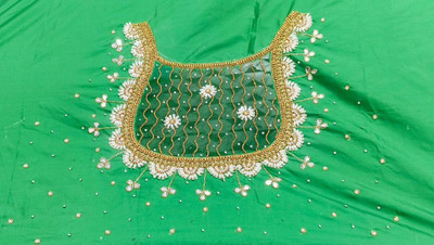Khusi Fashion Silk Blend Self Design Blouse Material