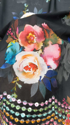 SATKAAR FASHIONS Georgette Floral Print Salwar and Dupatta Material