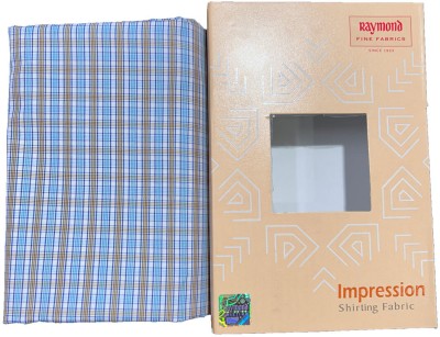 Raymond Cotton Blend Checkered Shirt Fabric