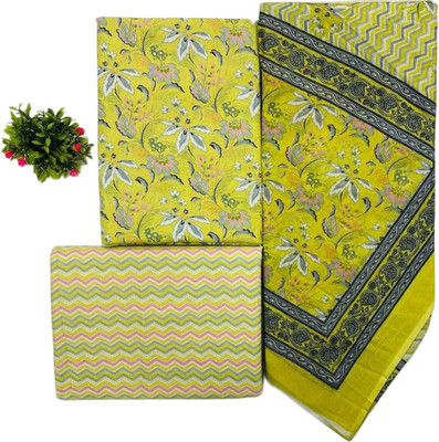KWATCHI Pure Cotton Floral Print Salwar Suit Material
