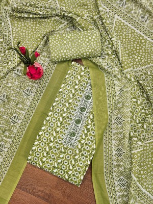 manvaa Cotton Blend Embellished Salwar Suit Material