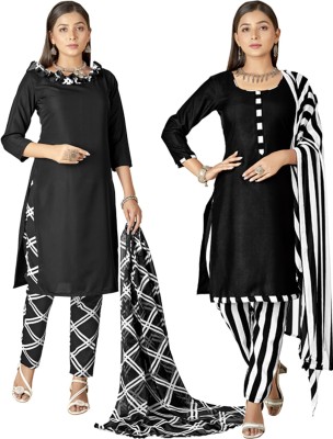 Anand Crepe Striped Salwar Suit Material