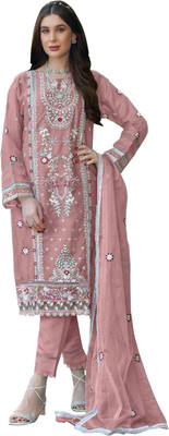 Usuwahifashion Georgette Embroidered Salwar Suit Material