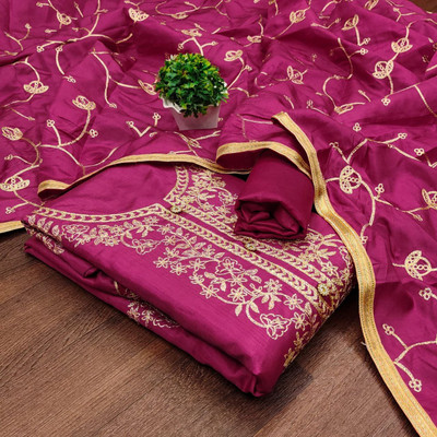 Ashiya Fab Pure Silk Embroidered Salwar Suit Material