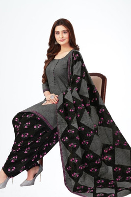 SatSpirited Crepe Printed Salwar Suit Material