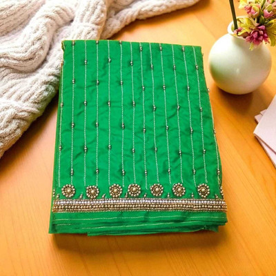 ELENZA FASHION Cotton Silk Embellished Blouse Material