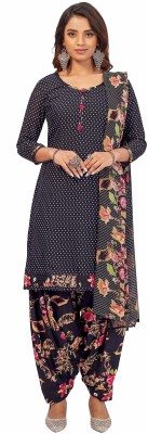 Jevi Prints Crepe Polka Print Salwar Suit Material