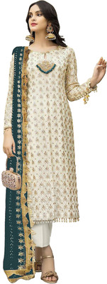 Fijyfab Georgette Embroidered Salwar Suit Material