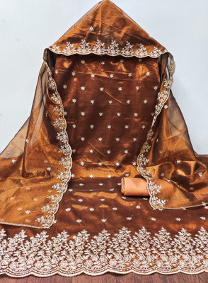 M FASHION Net/Lace Embroidered Salwar Suit Material