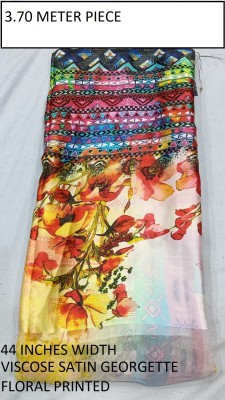 SATKAAR FASHIONS Satin Floral Print Multipurpose Running Fabric