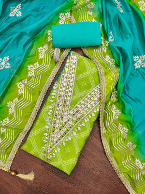 manvaa Organza Embellished Salwar Suit Material