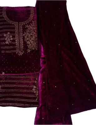 THIRA Velvet Embroidered Salwar Suit Material