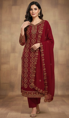 RIDDHI Georgette Embroidered Salwar Suit Material