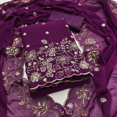 Divastri Silk Blend Embroidered Salwar Suit Material