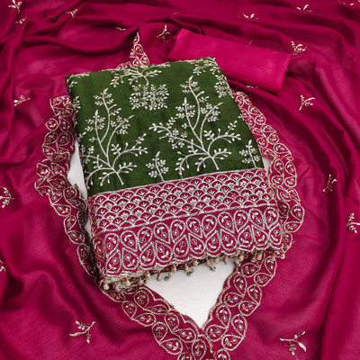 Ashiya Fab Pure Silk Embroidered Salwar Suit Material