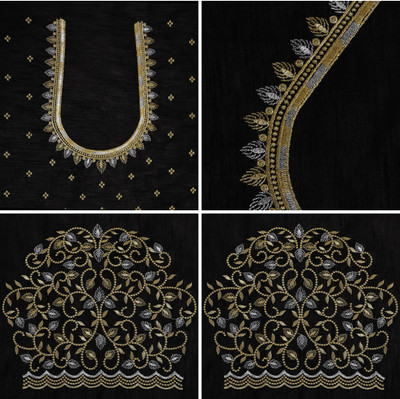 RAJVILASH Pure Silk Embroidered Blouse Material