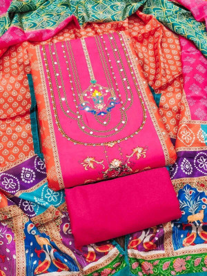 RUDRAA FAB Crepe Printed Salwar Suit Material