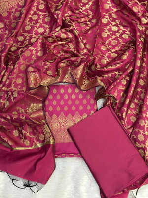 RB Fashion Cotton Silk Solid, Embellished, Self Design Kurta & Churidar Material
