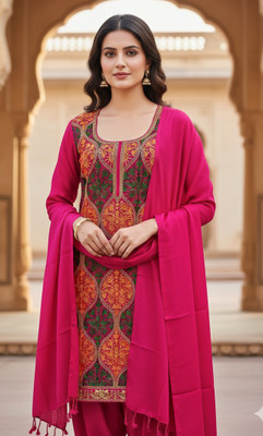 REET MAHAL Wool Embroidered Salwar Suit Material