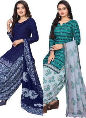 Threads Cotton Blend Printed Salwar Suit Material