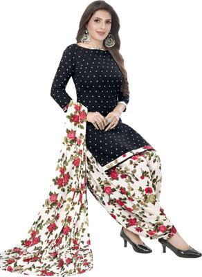Samah Crepe Floral Print, Printed, Geometric Print Salwar Suit Material