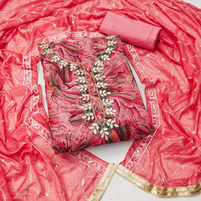 Tasrika Organza Embellished Salwar Suit Material