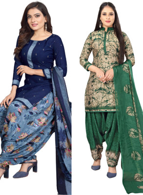 Threads Cotton Blend Printed Salwar Suit Material