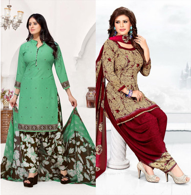 SIMPLYETHNIC Crepe Self Design Salwar Suit Material
