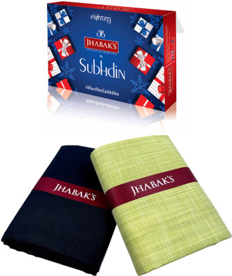 JHABAK'S Cotton Blend Solid, Self Design Shirt & Trouser Fabric
