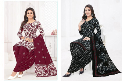 laxmi creation Crepe Embroidered Salwar Suit Material