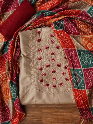 Jaipur Kurti Pure Cotton Embroidered Salwar Suit Material