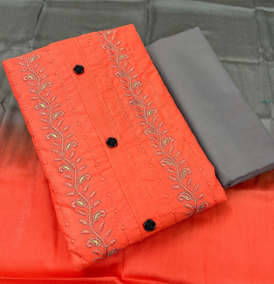 Ishika Creation Cotton Linen Embroidered Salwar Suit Material